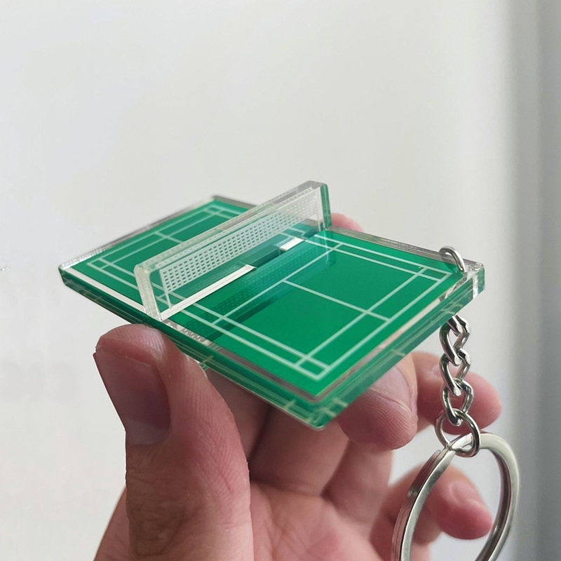 Table Tennis Pc - 男性と子供のためのクリエイティブなバドミントンキーホルダー,アクリルキーホルダー,ペンダント,スポーツお土産,3次元,1個