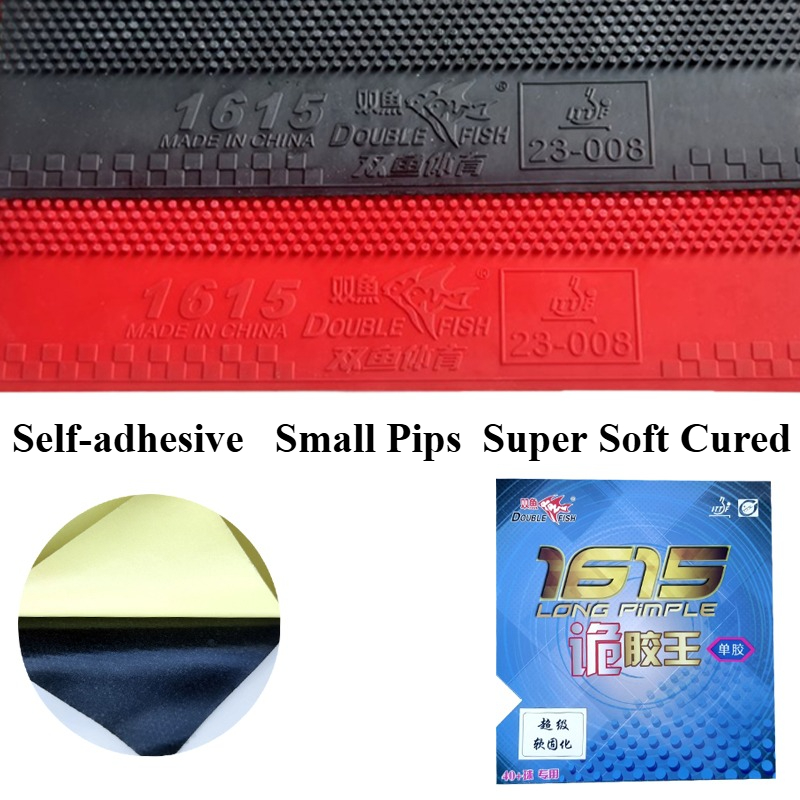 Table Tennis Rubber - ダブルフィッシュ 1615 スーパーソフト硬化卓球ラバー 自己粘着式 小ピップ ロングピップ