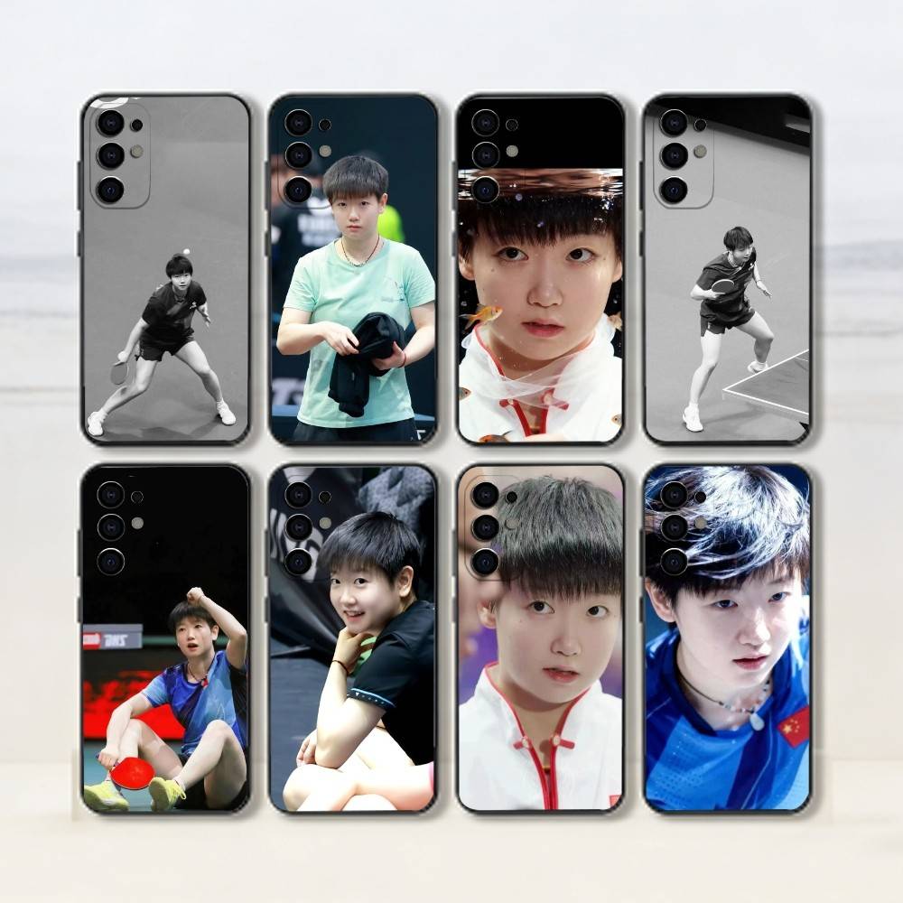 Table Tennis Quotes - 孫穎莎-卓球選手用スマホケース サムスン S25、S24、S21、S22、S23、S30、Ultra、S20、Plus、Fe、Lite、Note、10対応 ブラックカバー