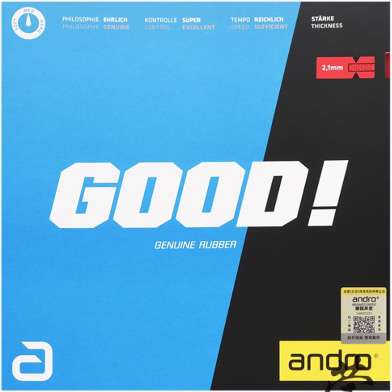 Table Tennis Rubber - Andro GOOD卓球ラバー、非粘着性、高弾性、高強度、速攻とループを両立した卓球ラケット用ラバー