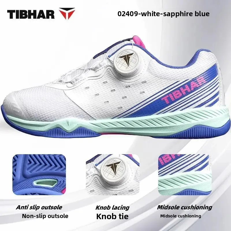 Table Tennis Shoes - 新しいTIBHARストレートボタン卓球シューズ、プロフェッショナル卓球スポーツシューズ、滑り止めと通気性あり