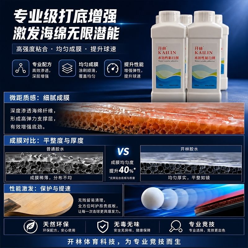 KAILIN 500ml 卓球用無機接着剤 水性 無臭 簡単 - Table Tennis Rubber のレビューと価格