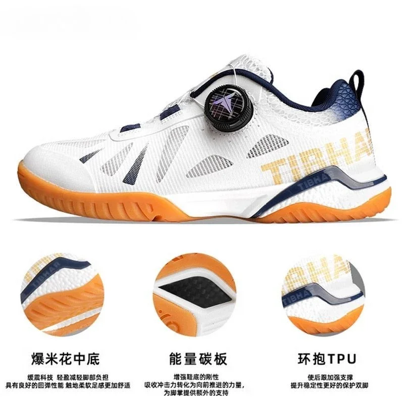 新しいTIBHARストレートボタン卓球シューズ、プロフェッシ - Table Tennis Shoes のレビューと価格
