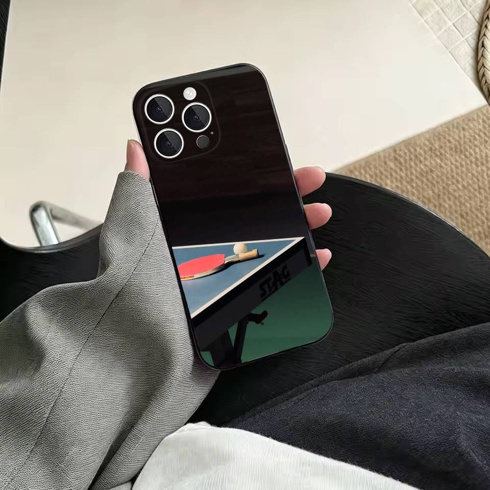 卓球ラケット柄耐衝撃ソフトブラック携帯電話ケース、iPhon - Table Tennis Quotes のレビューと価格