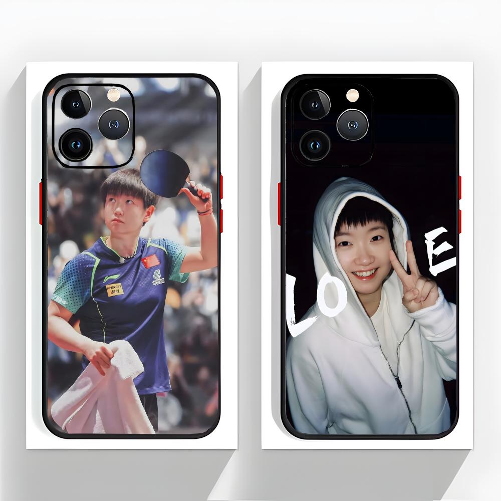 卓球選手孫穎莎風スマホケース ブラックマット 薄型 耐衝撃  - Table Tennis Pc のレビューと価格