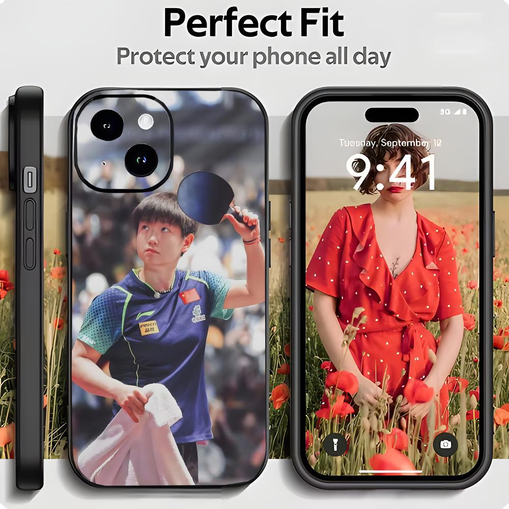 卓球選手孫穎莎風スマホケース ブラックマット 薄型 耐衝撃  - Table Tennis Pc のレビューと価格