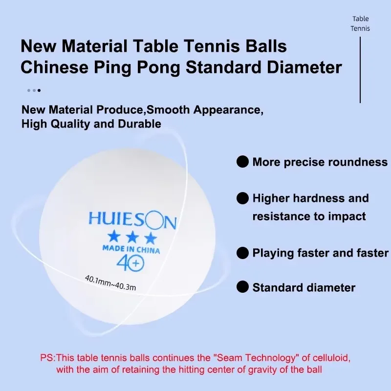 100個入り Huieson ブルーロゴ卓球ボール シーム付 - Table Tennis Pc のレビューと価格